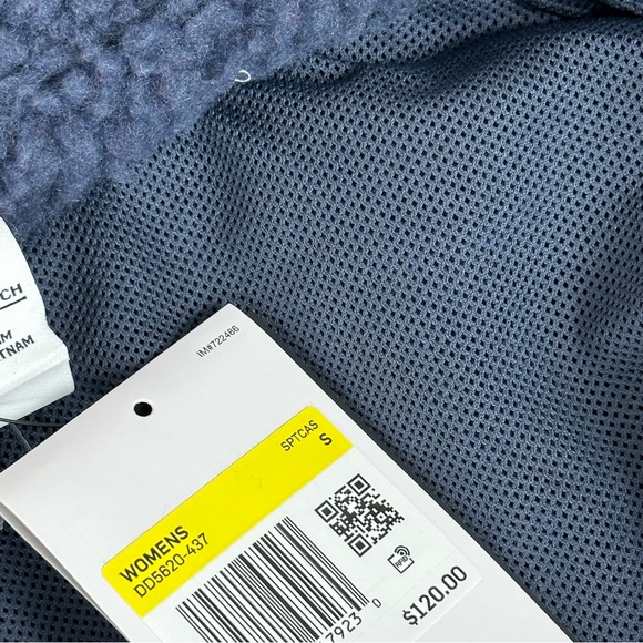 NIKE SHERPA double swoosh fleece JACKET SPORTY athletic blue white Small Nike S - Picture 9 of 11